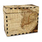 Vintage World Map Wood Recipe Box - Full Color Print