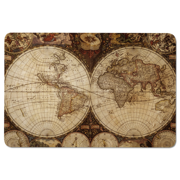 Vintage World Map Rectangular Fridge Magnet - FRONT