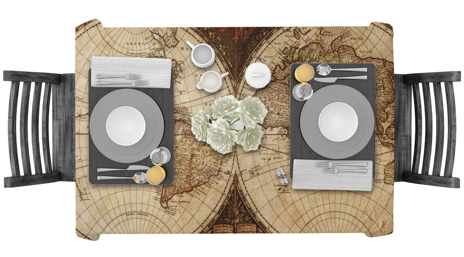 Custom Vintage World Map Tablecloth YouCustomizeIt