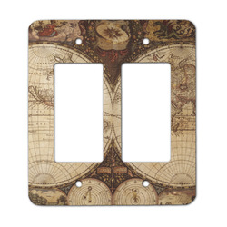 Vintage World Map Rocker Style Light Switch Cover - Two Switch