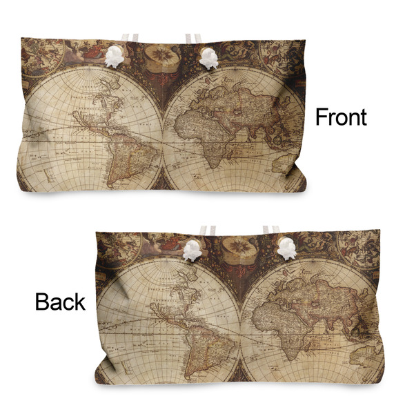 Vintage World Map Large Rope Tote - From & Back View