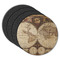 Vintage World Map Round Rubber Backed Coasters - Set of 4