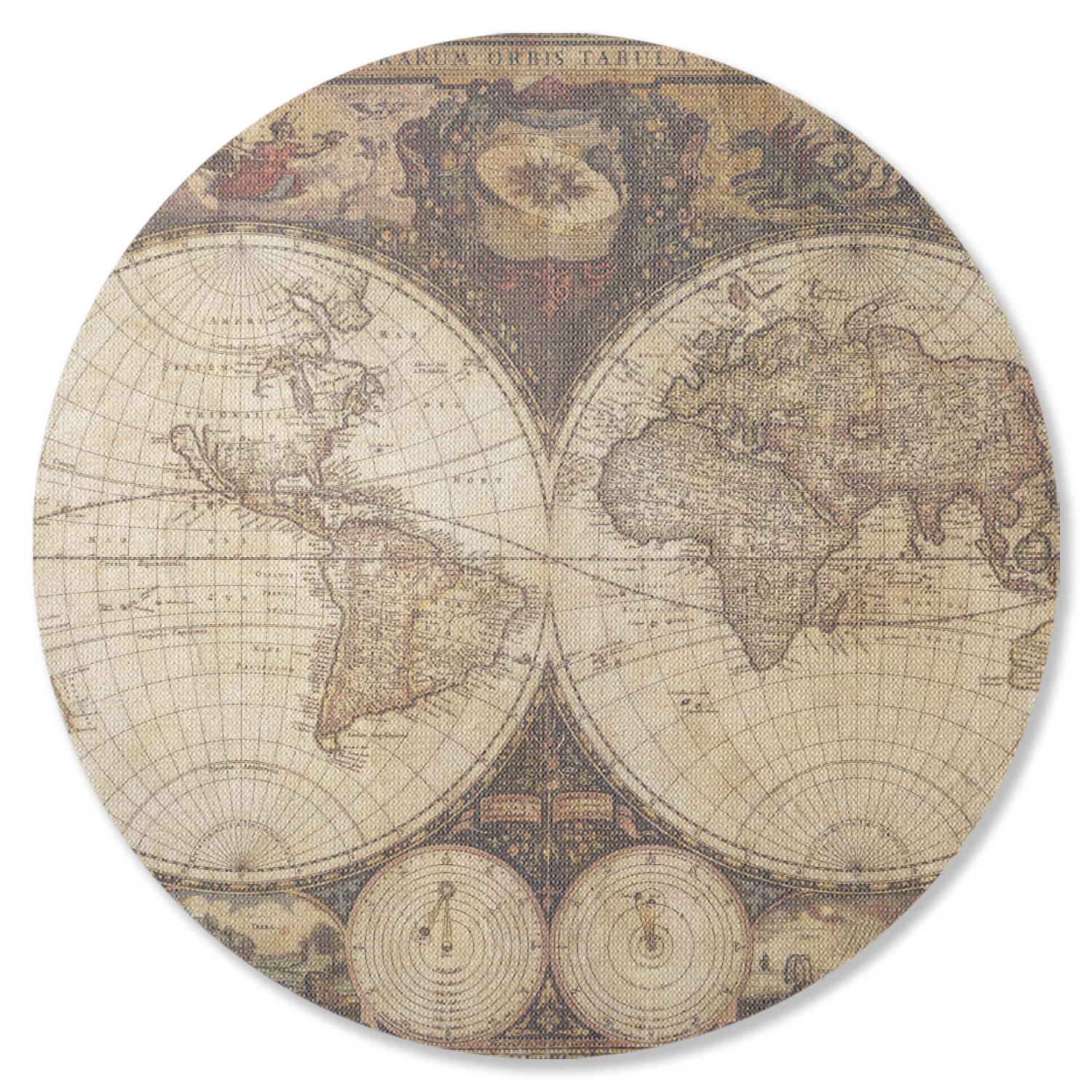 Custom Vintage World Map Rubber Backed Coaster | YouCustomizeIt