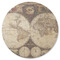 Vintage World Map Round Rubber Backed Coaster