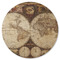 Vintage World Map Round Rubber Backed Coaster