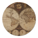 Vintage World Map Round Linen Placemat