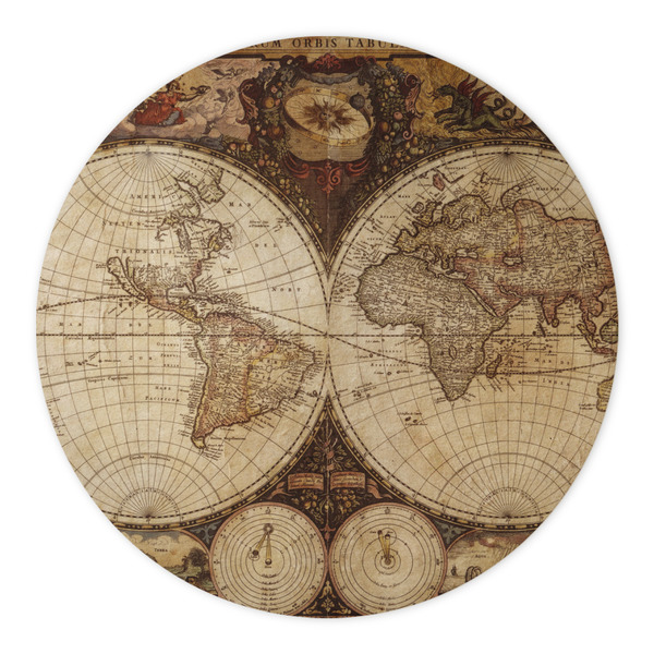 Vintage World Map Round Paper Coaster - Approval