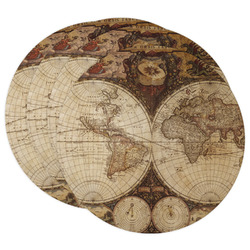 Vintage World Map Round Paper Coasters