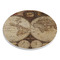 Vintage World Map Round Stone Trivet - Angle View