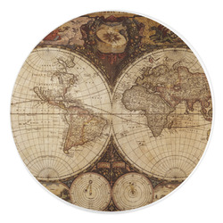 Vintage World Map Round Stone Trivet