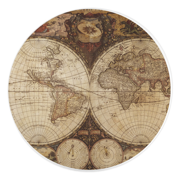 Custom Vintage World Map Round Stone Trivet