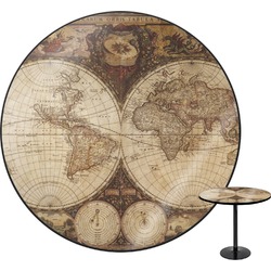 Vintage World Map Round Table - 30"