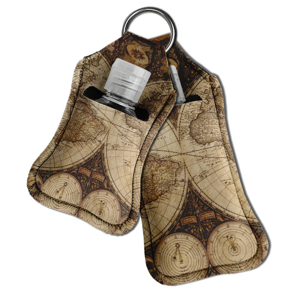 Vintage World Map Sanitizer Holder Keychain - Both in Case (PARENT)