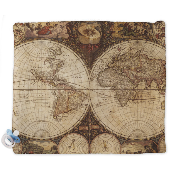 Custom Vintage World Map Security Blanket