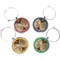 Vintage World Map Wine Charms (Set of 4)