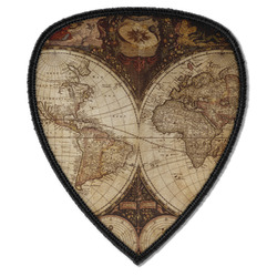 Vintage World Map Iron on Shield Patch A