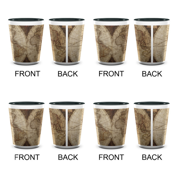 Vintage World Map Shot Glassess - Two Tone - Set of 4 - APPROVAL