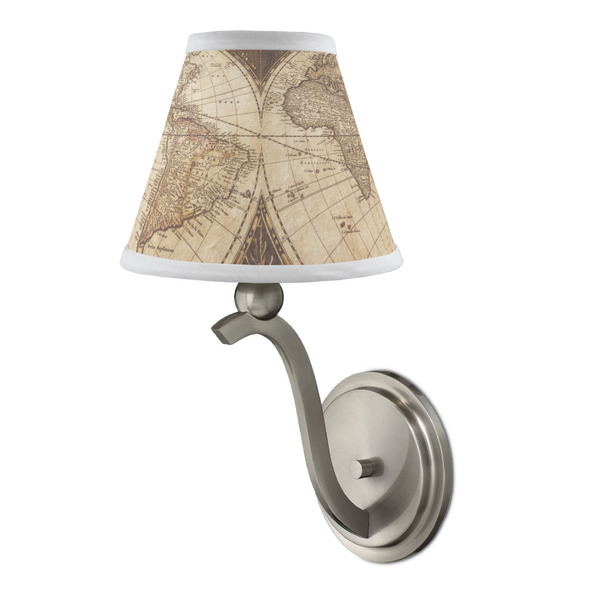 Vintage World Map Small Chandelier Lamp - LIFESTYLE (on wall lamp)
