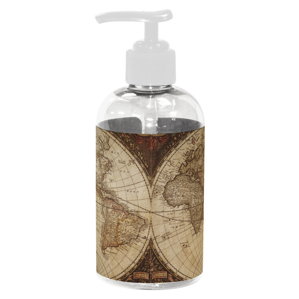 Vintage World Map Small Liquid Dispenser (8 oz) - White