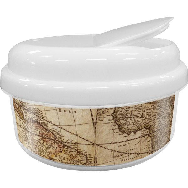 Custom Vintage World Map Snack Container