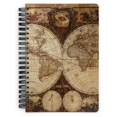 Vintage World Map Spiral Notebook