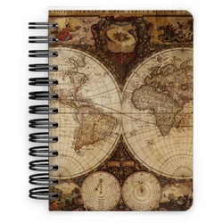 Vintage World Map Spiral Notebook - 5x7