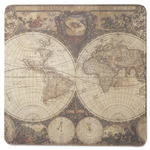 Vintage World Map Square Rubber Backed Coaster