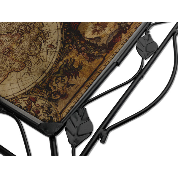 Vintage World Map Square Trivet - Detail
