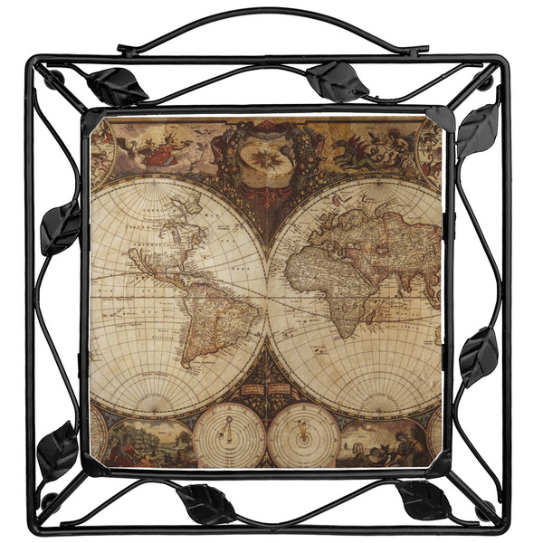 Custom Vintage World Map Square Trivet