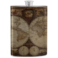 Vintage World Map Stainless Steel Flask