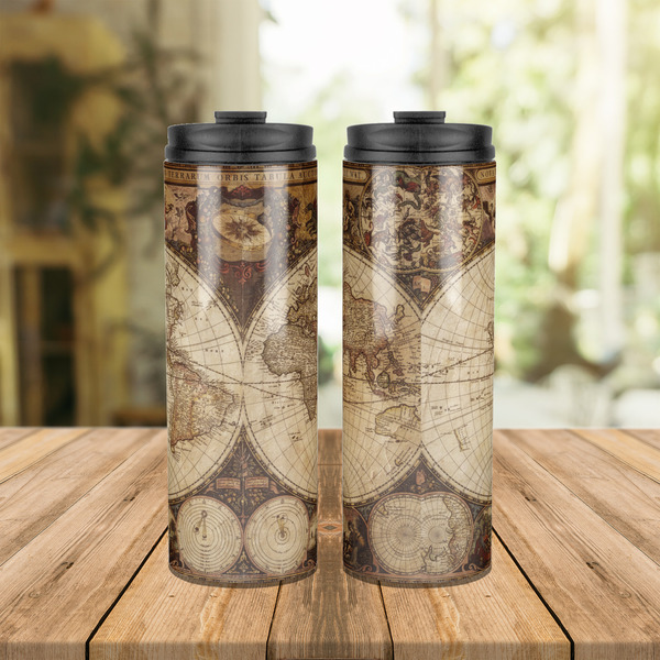 Vintage World Map Stainless Steel Tumbler - Lifestyle