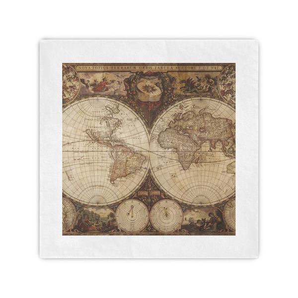 Custom Vintage World Map Standard Cocktail Napkins