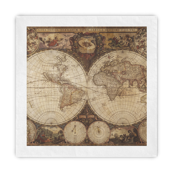 Custom Vintage World Map Standard Decorative Napkins