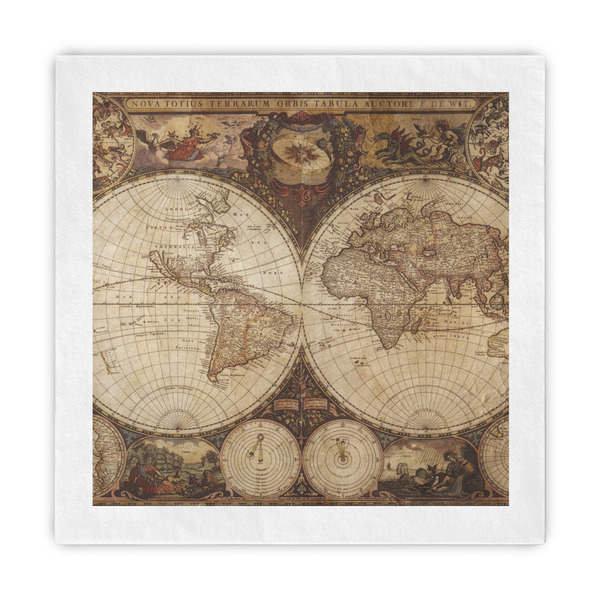 Custom Vintage World Map Decorative Paper Napkins