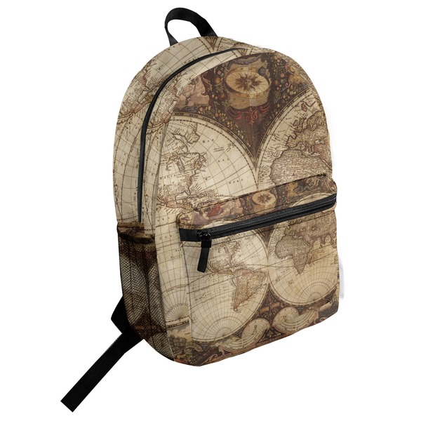 Custom Vintage World Map Student Backpack