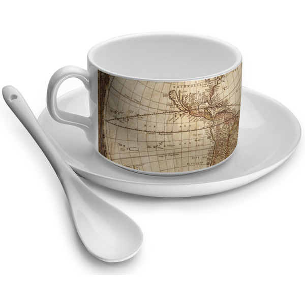 Custom Vintage World Map Tea Cup - Single