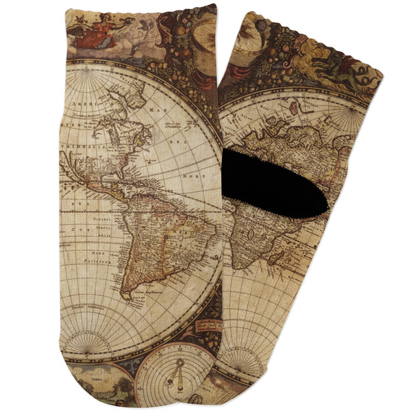 Custom Vintage World Map Toddler Ankle Socks
