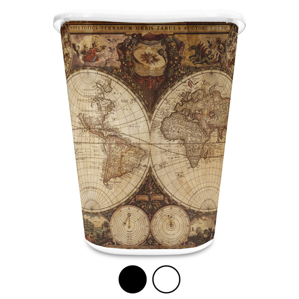Vintage World Map Trash Can Aggregate