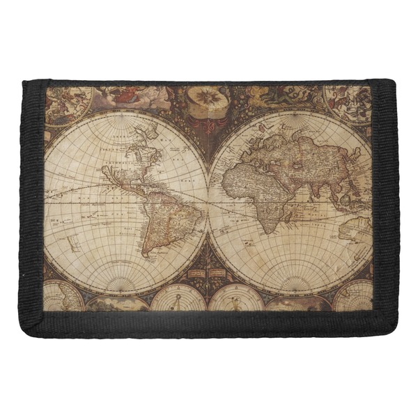 Custom Vintage World Map Trifold Wallet
