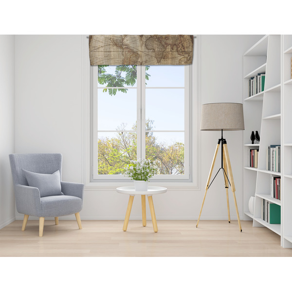 Vintage World Map Valance - LIFESTYLE