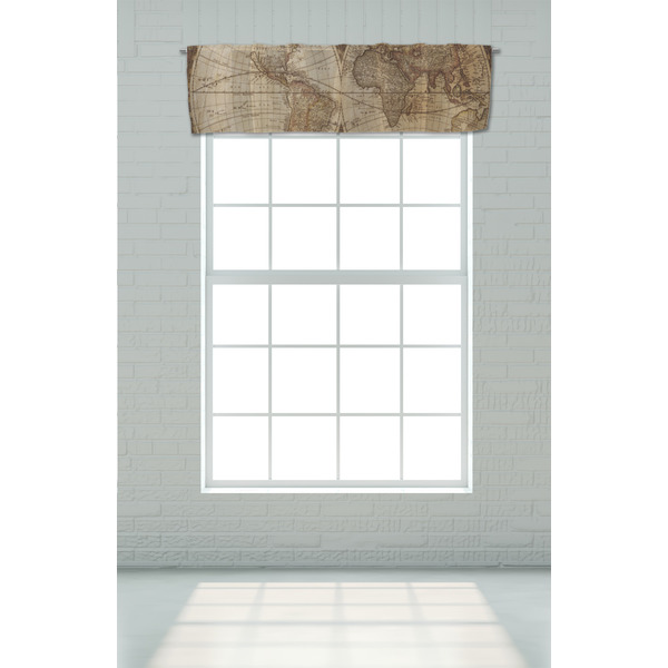 Vintage World Map Valance - On window