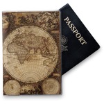Vintage World Map Vinyl Passport Holder