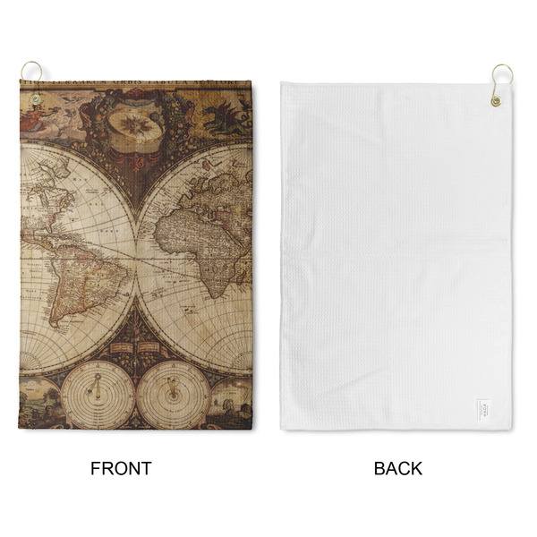 Vintage World Map Waffle Weave Golf Towel - Approval