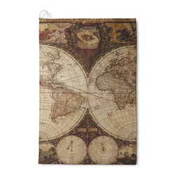 Vintage World Map Waffle Weave Golf Towel