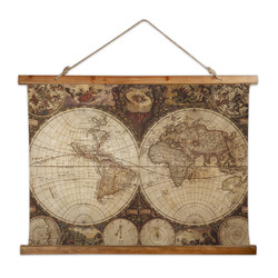 Vintage World Map Wall Hanging Tapestry - Wide