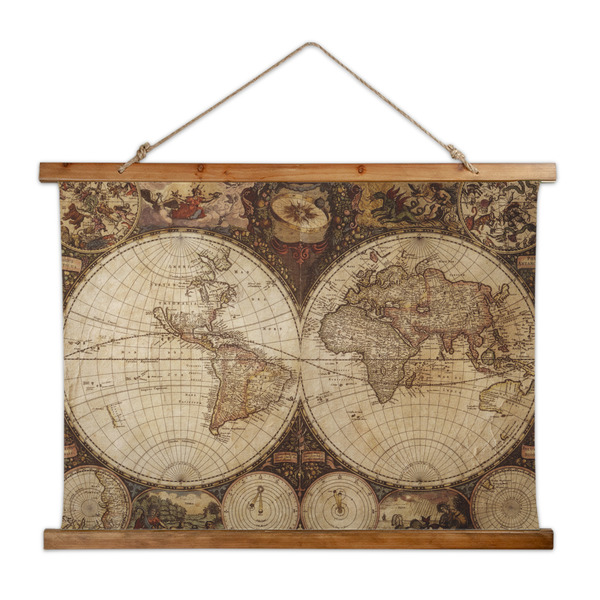 Custom Vintage World Map Wall Hanging Tapestry - Wide