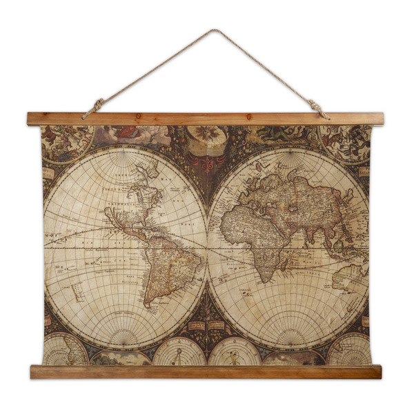 Custom Vintage World Map Wall Hanging Tapestry - Wide