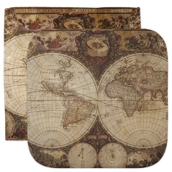 Custom Vintage World Map Facecloth / Wash Cloth