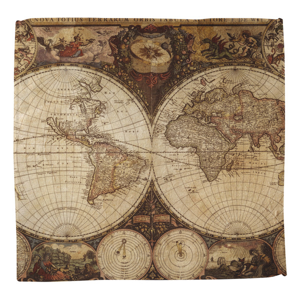 Vintage World Map Washcloth - Front - No Soap