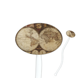Vintage World Map Oval Stir Sticks